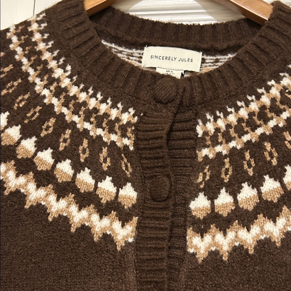 Brown Patterned Sweater - Picture 3 of 3